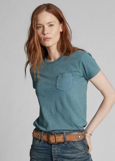 T Shirt Ralph Lauren Algodão Pocket Mulher 40517-QTEG